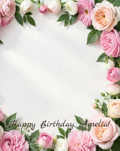 Birthday card for Amelia — flowers
