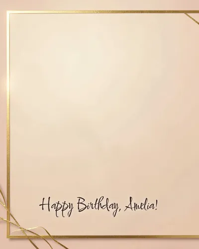 Birthday card for Amelia — gold