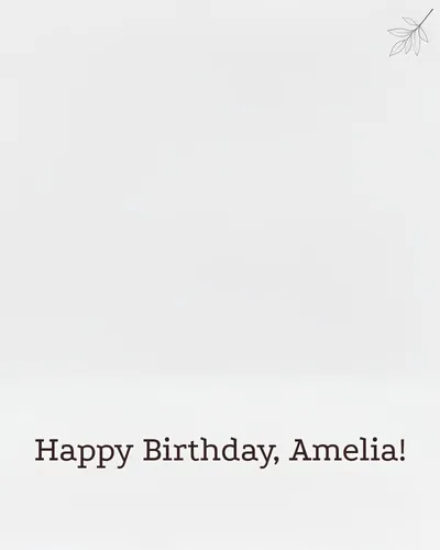 Birthday card for Amelia — minimal