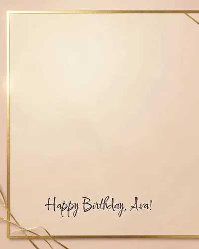 Birthday card for Ava — gold