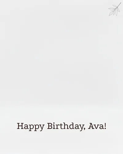 Birthday card for Ava — minimal