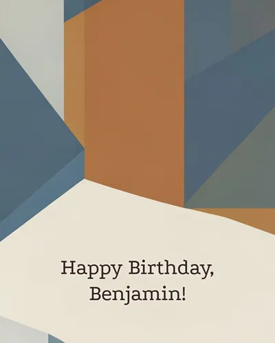 Birthday card for Benjamin — geometric