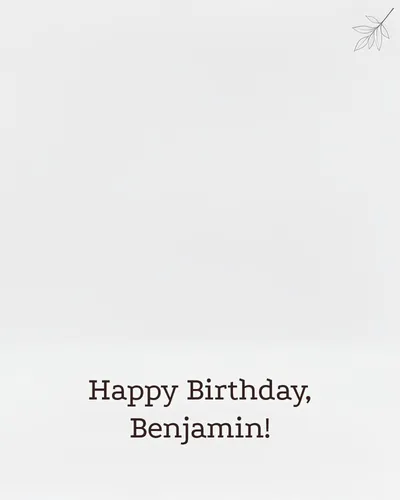 Birthday card for Benjamin — minimal