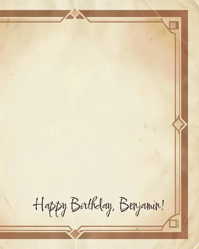 Birthday card for Benjamin — retro