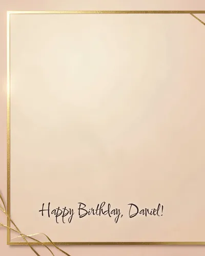 Birthday card for Daniel — gold