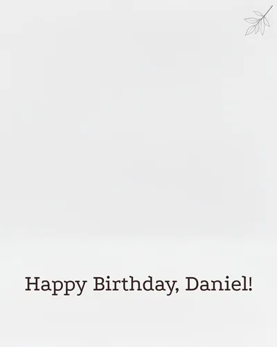 Birthday card for Daniel — minimal