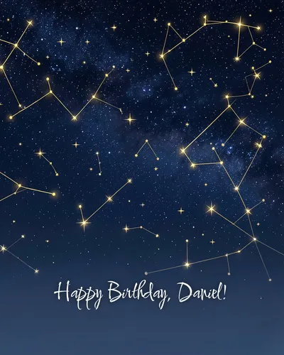 Birthday card for Daniel — starry