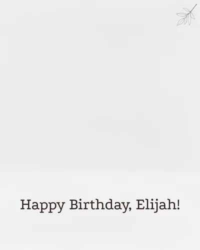 Birthday card for Elijah — minimal