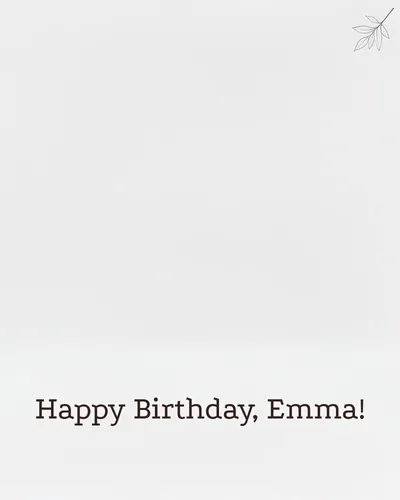 Birthday card for Emma — minimal