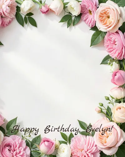 Birthday card for Evelyn — flowers