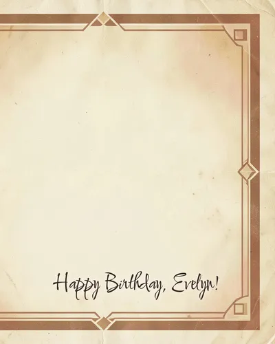 Birthday card for Evelyn — retro