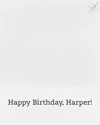 Birthday card for Harper — minimal