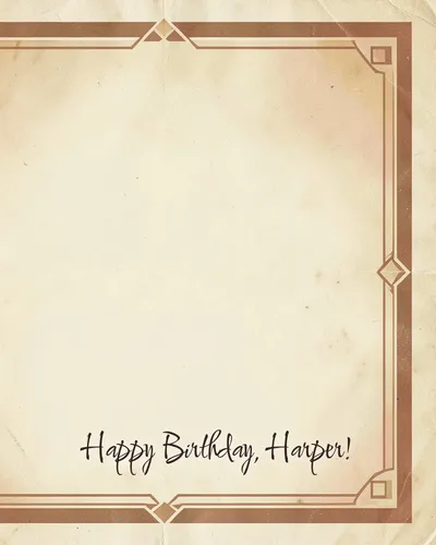 Birthday card for Harper — retro
