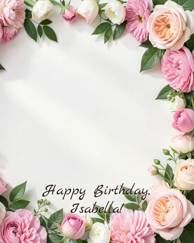Birthday card for Isabella — flowers