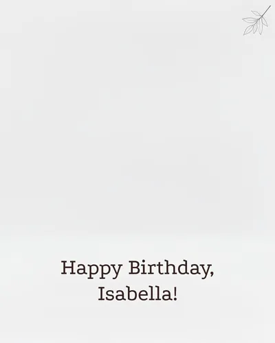 Birthday card for Isabella — minimal
