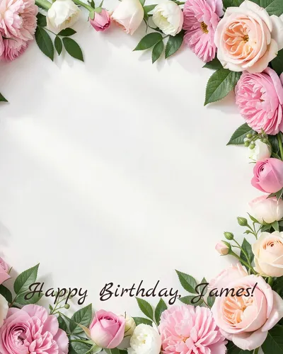 Birthday card for James — flowers