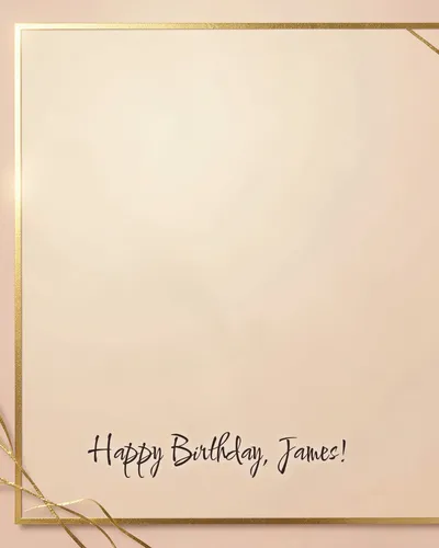 Birthday card for James — gold