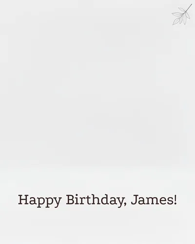 Birthday card for James — minimal