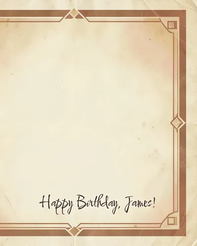 Birthday card for James — retro