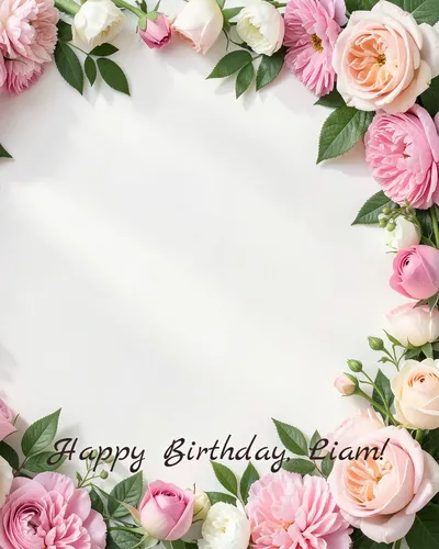 Birthday card for Liam — flowers