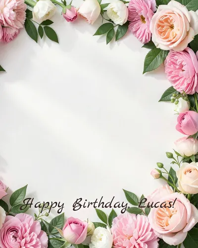 Birthday card for Lucas — flowers