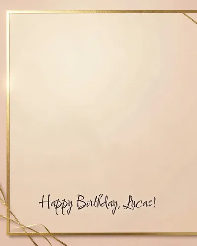 Birthday card for Lucas — gold