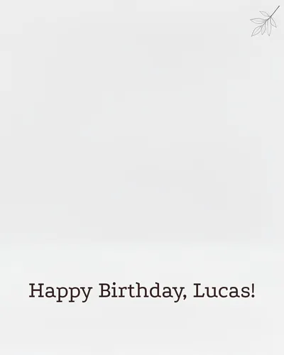 Birthday card for Lucas — minimal