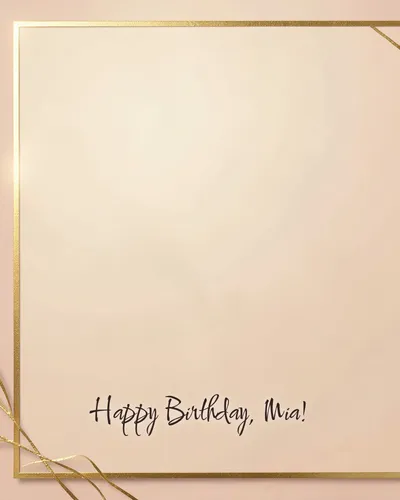 Birthday card for Mia — gold