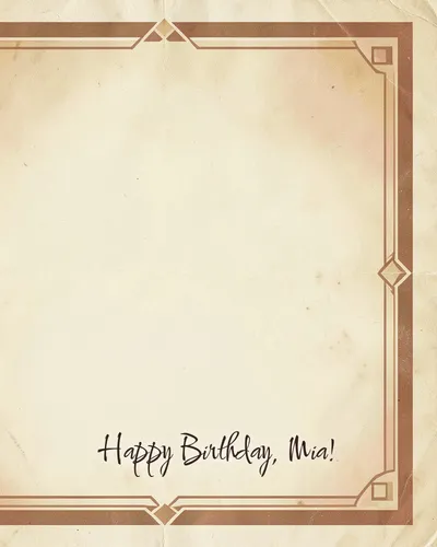 Birthday card for Mia — retro