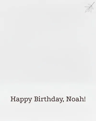 Birthday card for Noah — minimal