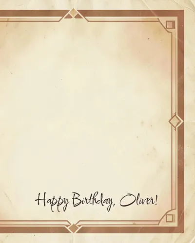 Birthday card for Oliver — retro