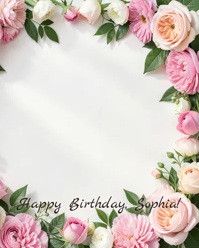 Birthday card for Sophia — flowers