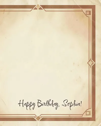 Birthday card for Sophia — retro